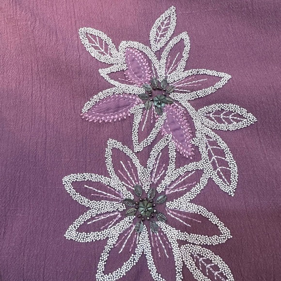 Alfred Dunner VTG 2PC Petite Pant Set Embroidered Floral Blouse & Pants Size 12P - Picture 9 of 17